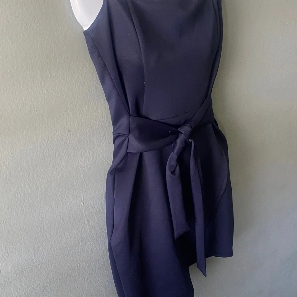NWT Charlotte Russe Strapless Navy Tie-Waist Cocktail Dress - Picture 4 of 11